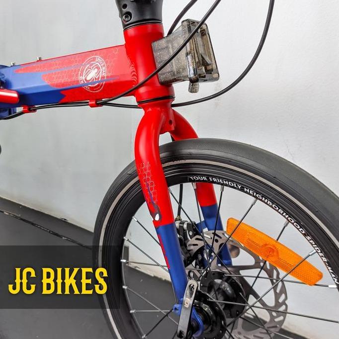 Promo Sepeda Lipat Element Foldx X2 Alloy 16" 9 Speed Spiderman Edition