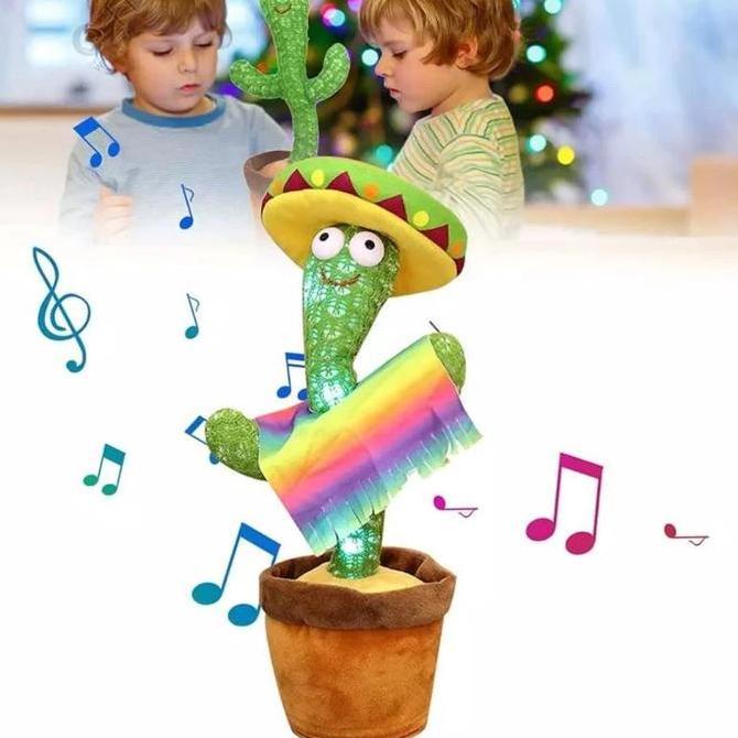 Mainan Kaktus Joget Ngomong Lucu / Boneka Kaktus Goyang Belajar Toys