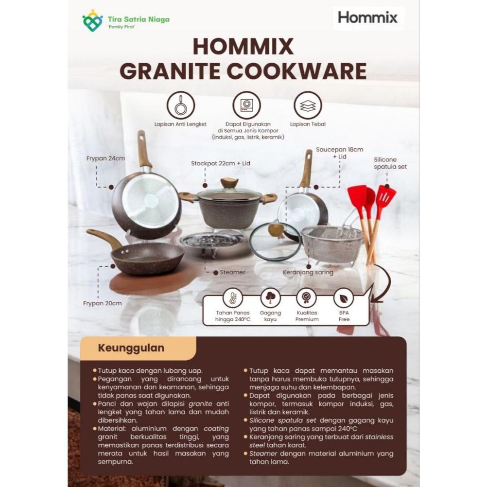 [Hommix Granite] Cookware Set - Steamer Set