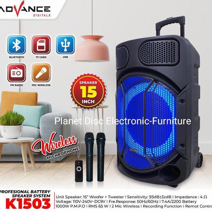 Speaker Trolley 15 inch Speaker Bluetooth Speaker Portable
