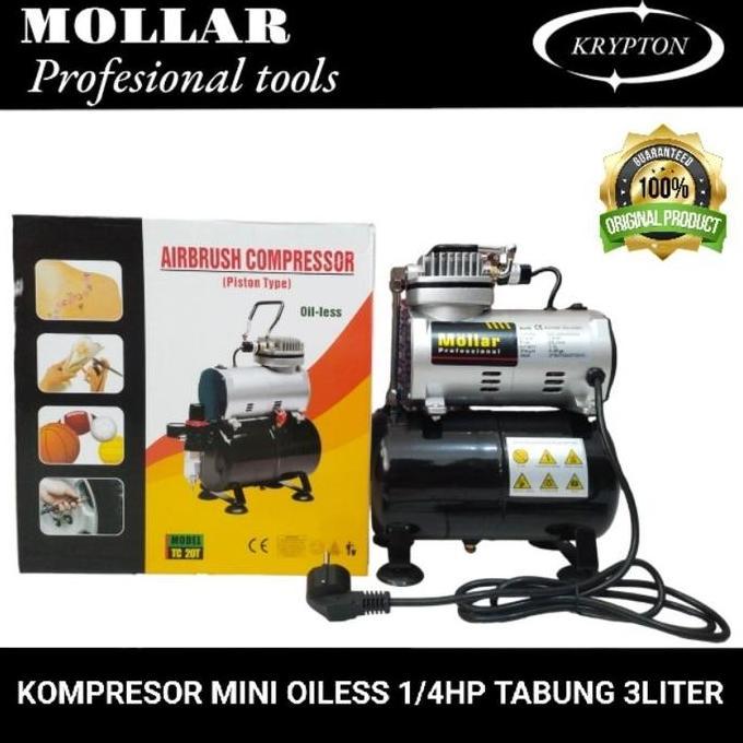 mollar kompresor mini oiless 1/4HP tabung 3liter ( original )