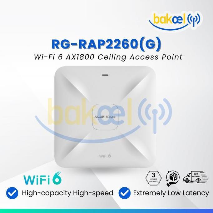 HARGA DISC - RUIJIE RG-RAP2260(G) Reyee WiFi 6 AX1800 PoE Ceiling Access Point RAP2260G RAP2260 G