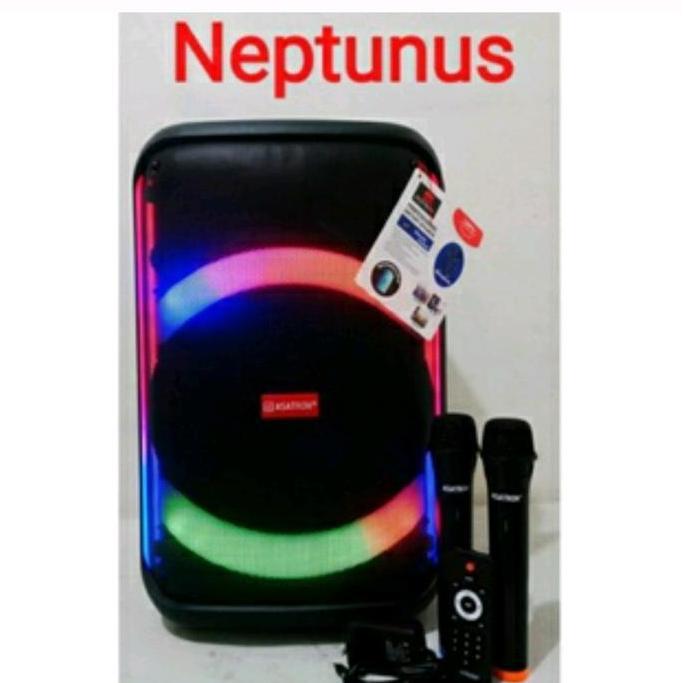 ASATRON NEPTUNUS (8880) 12INCH RMS 40W SPEAKER MEETING PORTABLE INCLUDE MIC WIRELEESS 2PCS 100% ORI