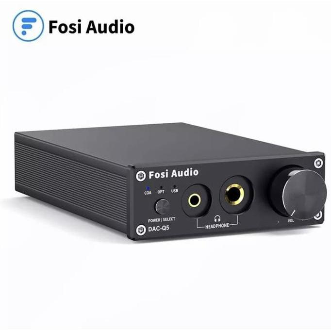 Fosi Audio Q5 DAC & Headphone Amplifier Hitam 24Bit-192kHz