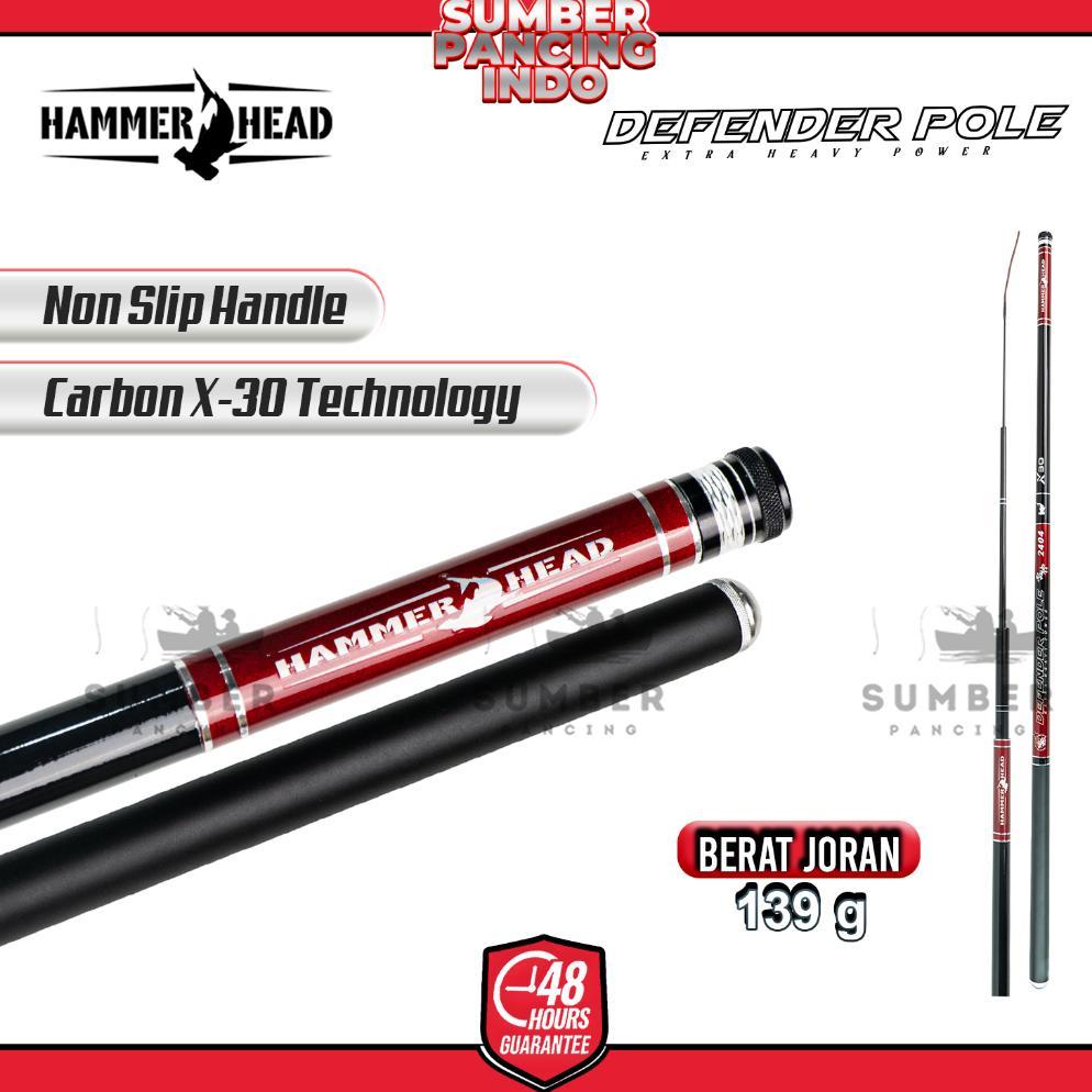 HAMMER HEAD Joran Pancing Tegek DEFENDER POLE 240 - 630CM Carbon X30 Extra Heavy Solid Tip