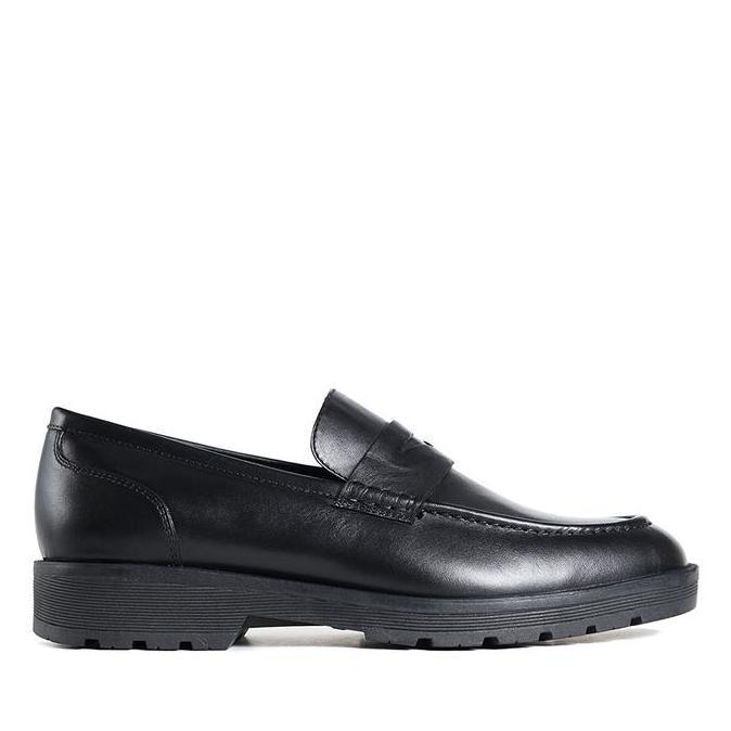 Prabu - Sepatu Kulit Slip On Pria Prayoga Black Loafers Shoes Flat