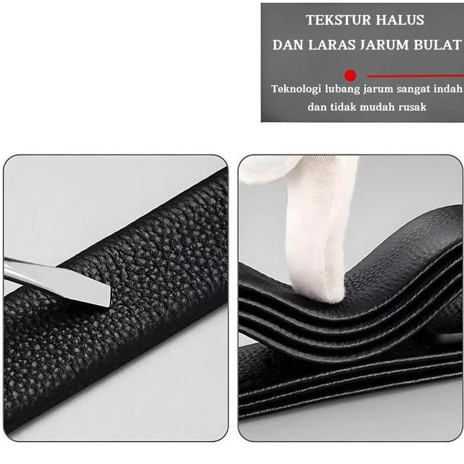 Men- Yarrison Mebius Black Ikat Pinggang / Sabuk Pria Kulit Stainless Men Belt