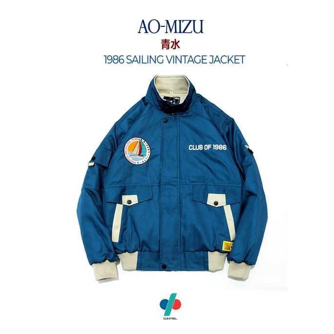 Hombre- New- Aomizu Club Of 1986 Sailing Vintage Jacket / Jaket Oversize Bomber Flht Estetik Biru Te