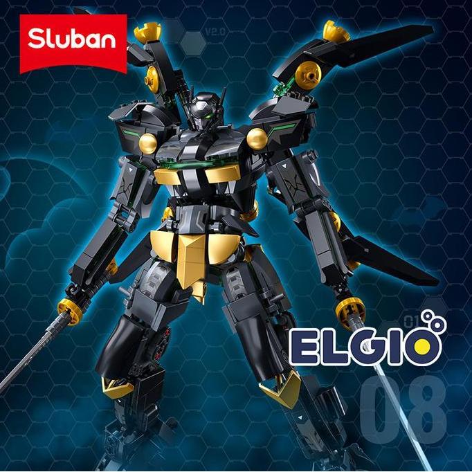Sluban Bricks Robot Mecha Black Bat Hero B1052