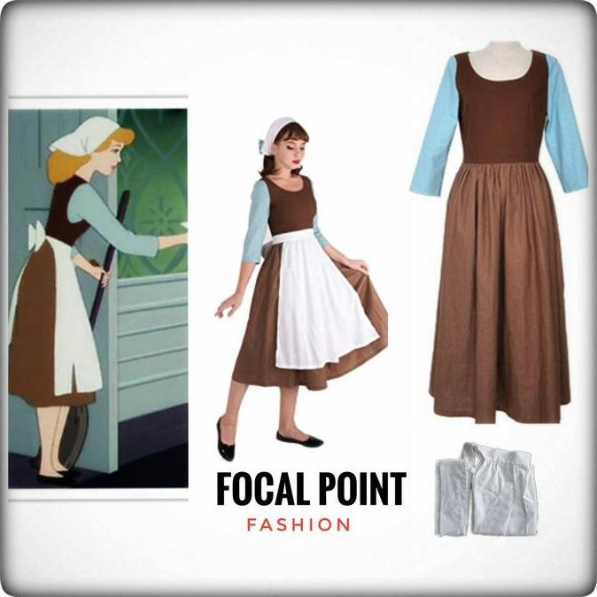 READY kostum cinderella pembantu dewasa maid belle disney princess costume