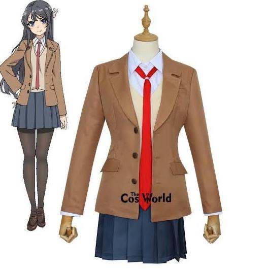 Mai sakurajima cosplay costume + wig + acc bunny girl senpai