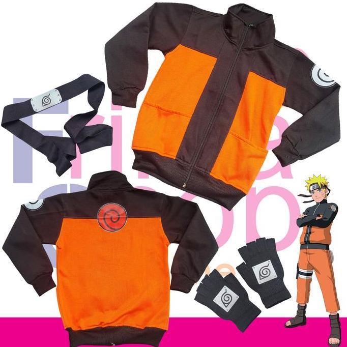 Naruto Shippuden MLBB Paket Kostum Anak Jaket Sarung Tangan Headband