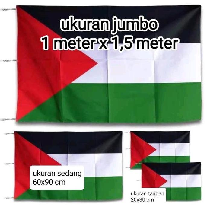 Bendera / Bendera Palestina Ukuran Jumbo 1 Meter X 1,5 Meter