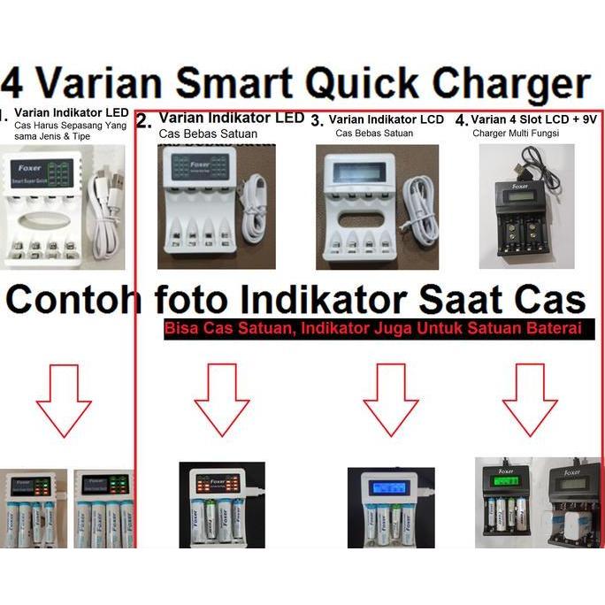 Charger Cager Cas Foxer Baterai AA A2 , AAA A3 Rechargeable