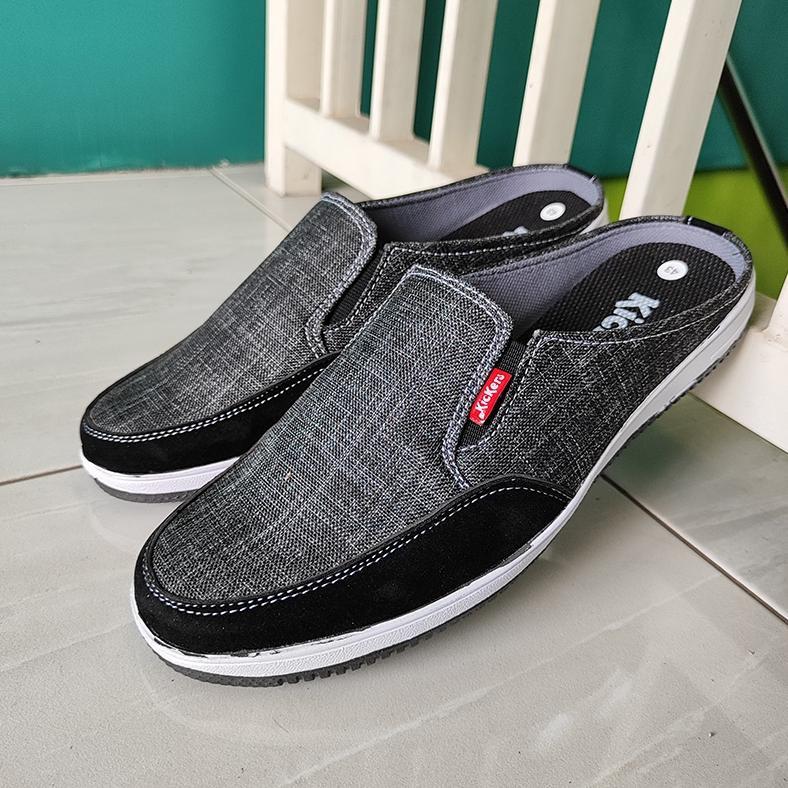 NEW PRODUCT Sepatu Slop Pria Sandal Selop Bustong Slip On Bahan Levis