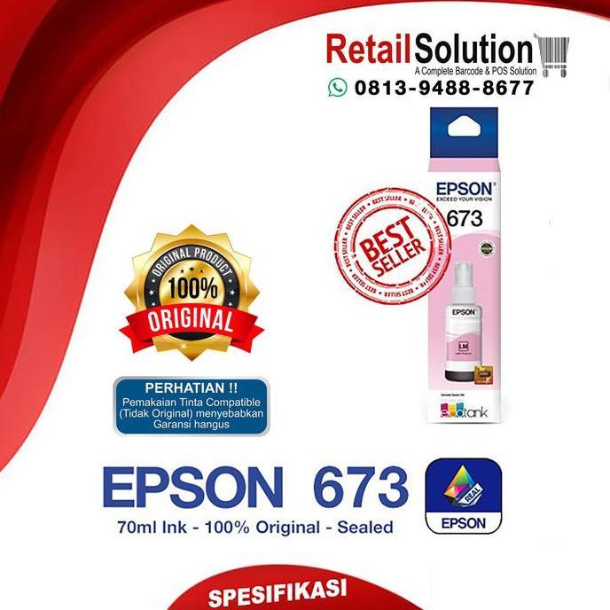 Tinta Epson 673 Light Magenta Original - Tinta Epson L805 L850 L1800
