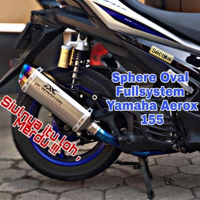 knalpot Dx Generation Sphere Oval Fullsystem H.Blue Nmax Aerox Pcx Adv