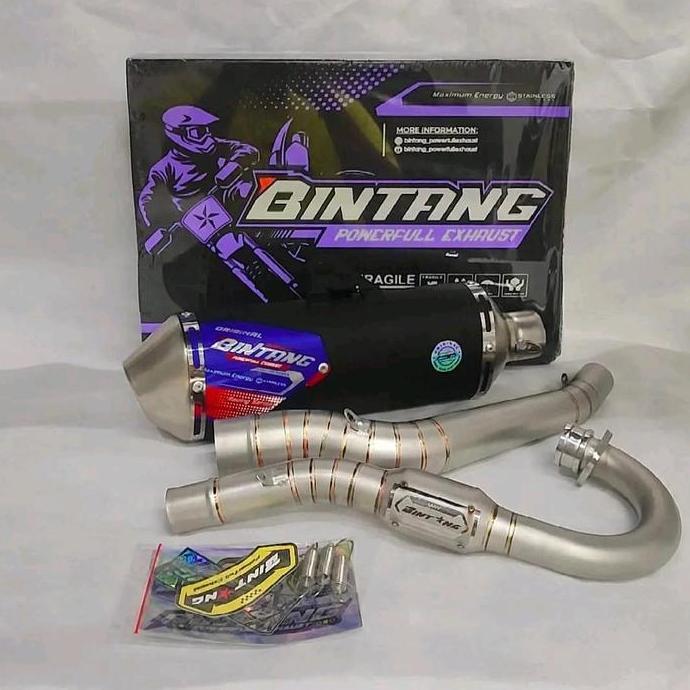 Bintang Powerfull Exhaust Knalpot Veloz Max Black Series KLX150-CRF150-Dtracker150-WR155 Original Bo