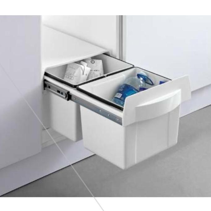 waste bin tong sampah slow motion double white VITCO