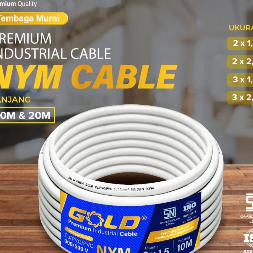Kabel Listrik Gold Nym Tembaga 20 Meter - 1 Roll