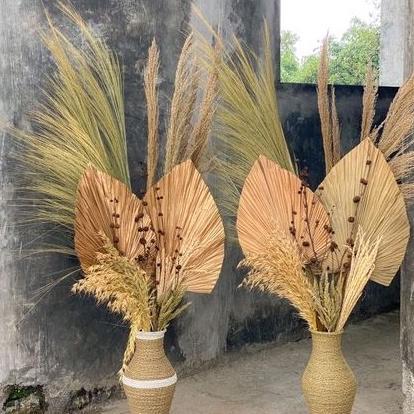 Paket Bunga Kering Sudut Rumah + Guci 40Cm