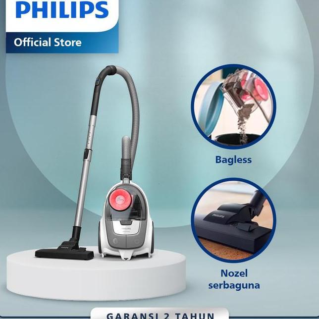 Philips Vacuum Cleaner Bagless 2 Series Xb214209 Putih Powercyclone 4Daya Jangkau 9Mnozel Serbaguna 