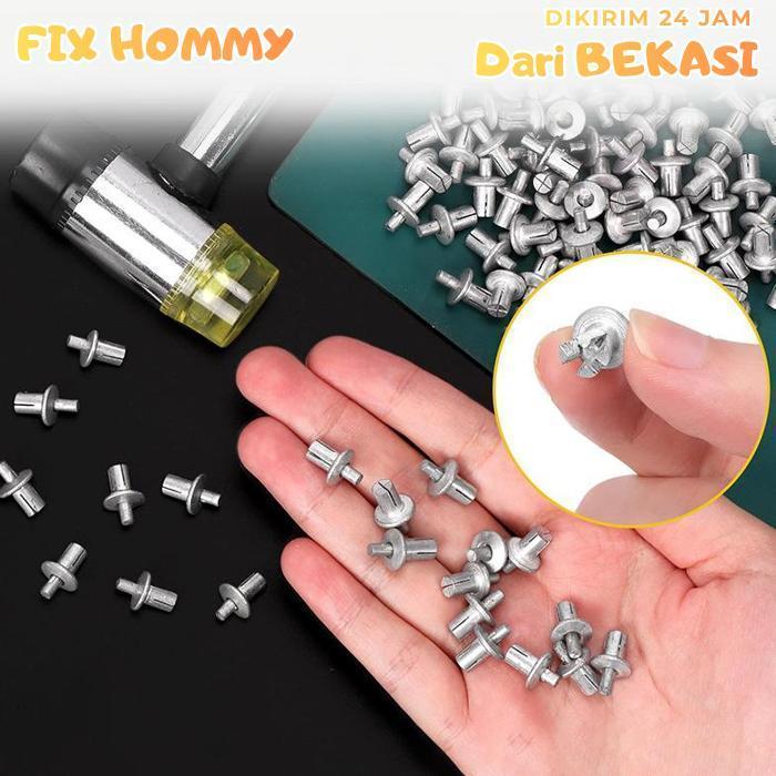 FXMY 50pcs Paku Rivet Palu Baut Dynabolt Paku Keling Expansion 5mm Paku Angkur Baut Tembok