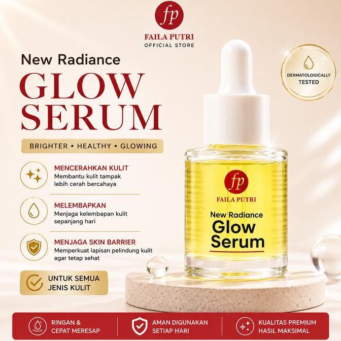 FAILA PUTRI New Radiance Glow Serum 20ML dengan Vitamin C E Niacinamide Arbutin Gluthatione & Probio