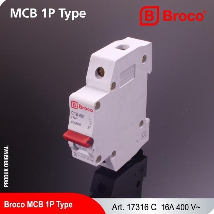 Pylo- Broco Mcb C 2A / 4A / 6A / 10A / 16A / 20A / 25A / 32A / 40A 173 - 17340 Perlindungan Korsleti
