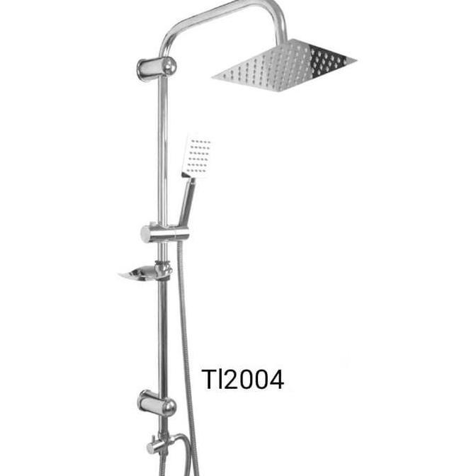 Shower Tiang Shower Set / Rainfall Shower Set Stainless Chrome