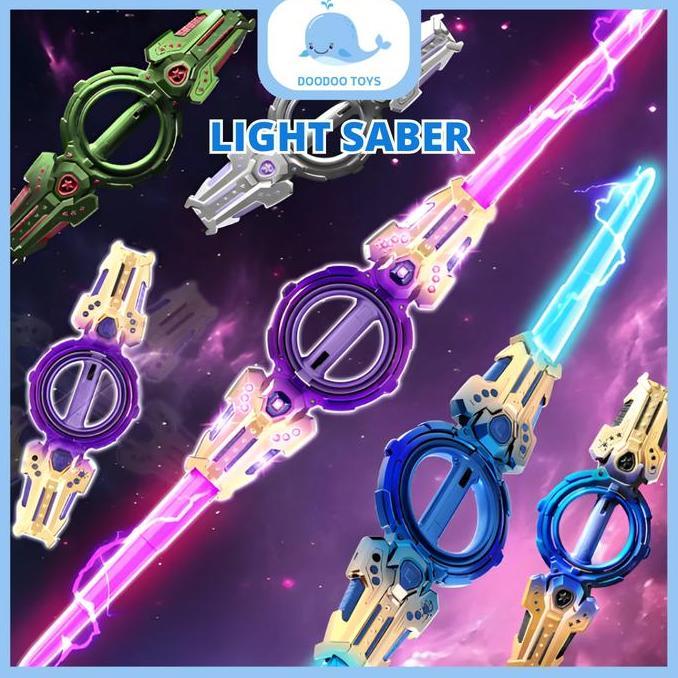 Mainan Anak Laki Laki Pedang Light Saber Bisa Berputar Keren Mainan Pedang Dua Sisi Lengkap Dengan C