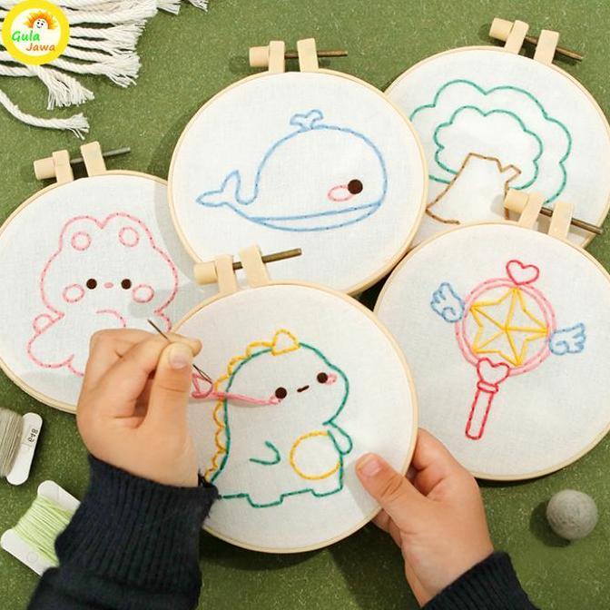 DAXZI Embroidery Kit Colorfull Ed/Menyulam Kit Pemula/Menyulam Untum Pemula