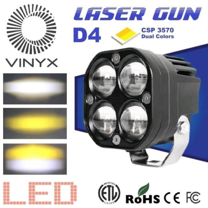 Car Light Led Lampu Laser 4 Mata Sorot Tembak Mobil Motor D4 Vinyx Baut