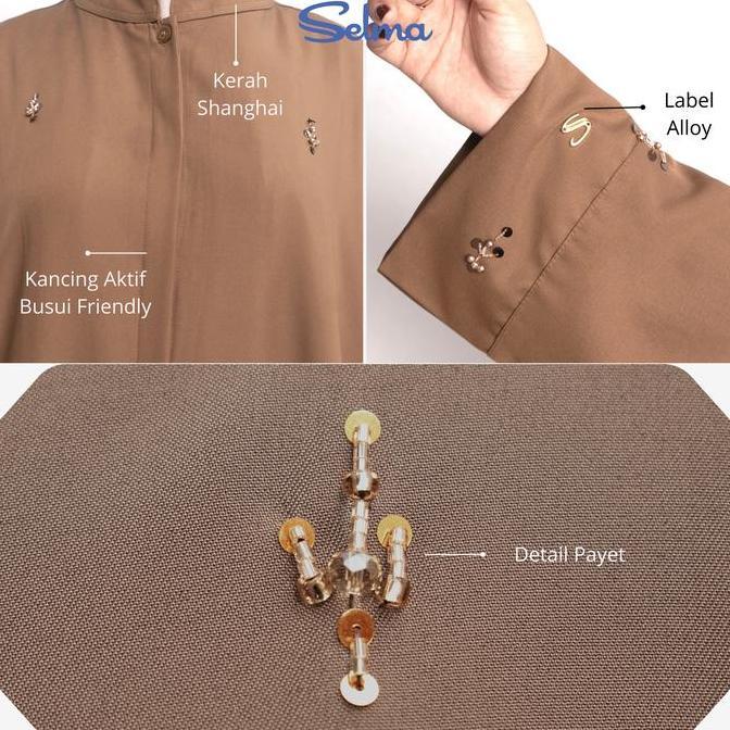 Arsy- Ataya Gamis Muslim Jumbo Ld 130 150 Bahan Adiba Anti Uv Dress Pesta Payet Meh Untuk Umroh B Si