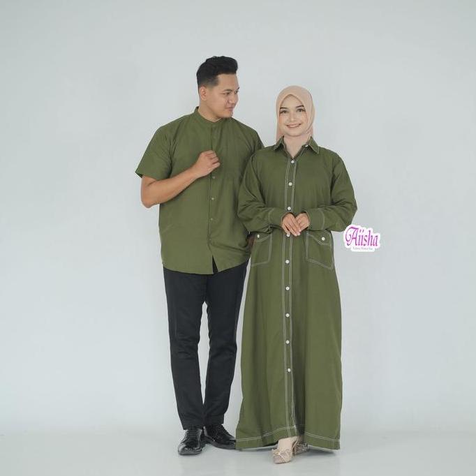 Arsy- Aiisha | Gamis Ayla Jumbo Bahan Cotton Miracle | Gamis Lebaran Couple  | Dijual Terpisah