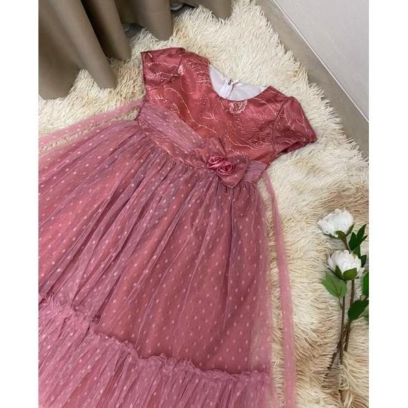 cewek Baju pesta anak Terbaru / Baju pesta dot / gaun mewah / Gaun tile Dot / TANGAN bridesmaid .