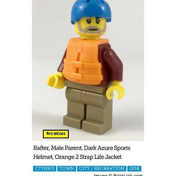 Promo LEGO 60202 Part Out - CTY0913-14 - Rafters Minifigure w/ Rubber Boat Diskon