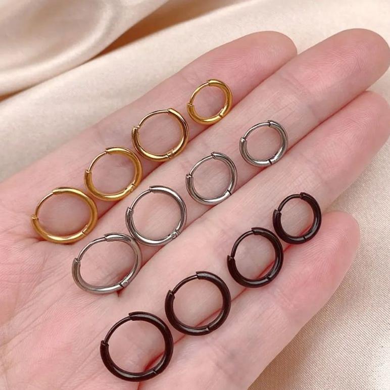 NEW ARRIVAL Sepasang 2 pcs anting hip hop-anting bayi-anting hoop-hoop earing-anting lingkaran-antin