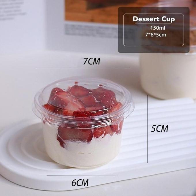 Disposable Pudding Cup with Lid  Transparent Plastic Cup / Kotak Kue Korea / Cupcake Serbaguna /Cup 
