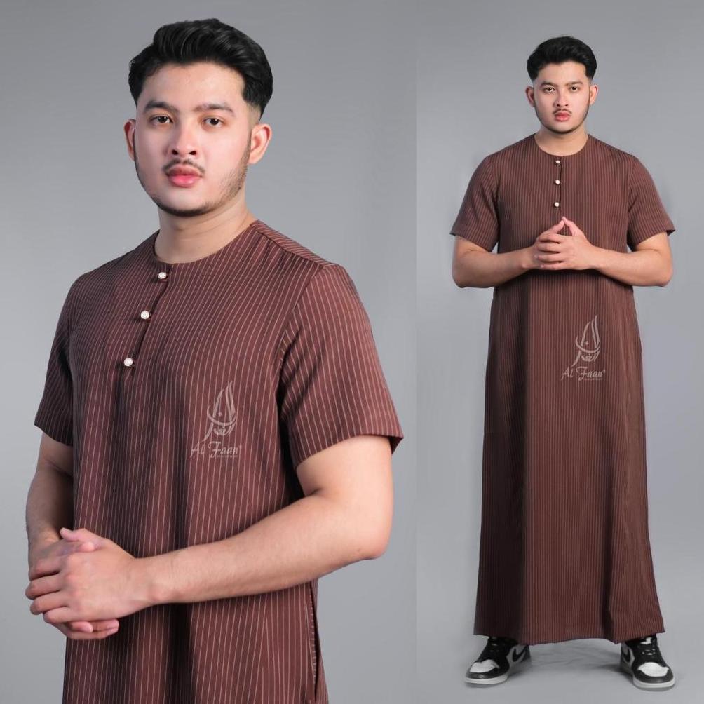 Promo Jubah Pendek Rayyan Slimfit Wool Gamis Jubah Pria Muslim Semi Wool Jubah Alfaan Gamis Pria Alz