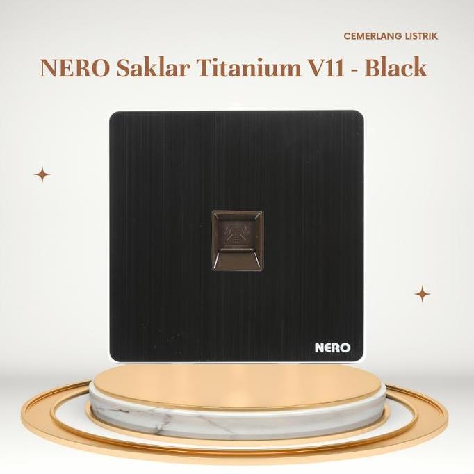 NERO Saklar Telpon Titanium Black V11PH-B