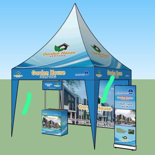 FYP TENDA KERUCUT 2X2 FULL BRANDING STAND BAZAR PROMOSI TENDA MURAH ''