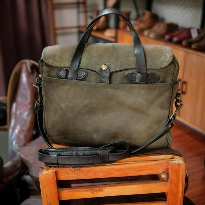 PROMO Filson Briefcase Otter Green Rugged Twill Original Made In USA