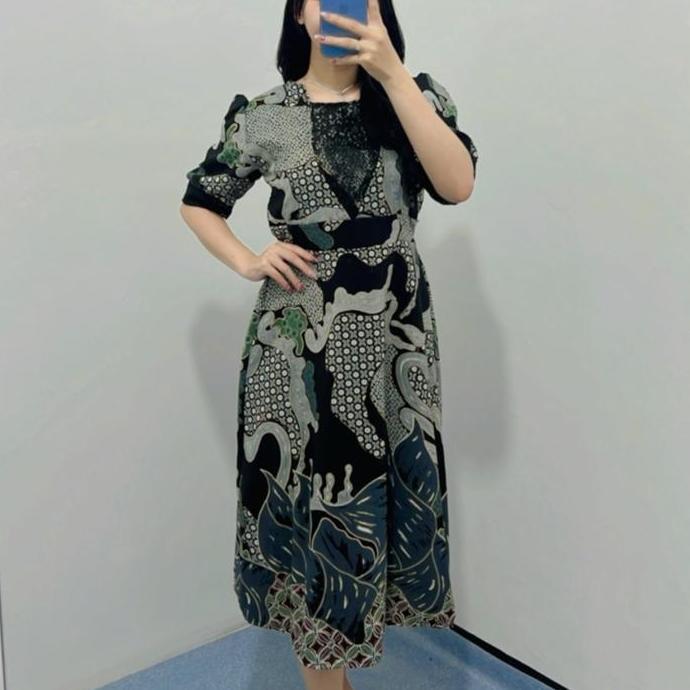 Dress Batik ALANA // Dress batik wanita / dress batik / dress Pesta wanita Cantik Midi Karet Katun N