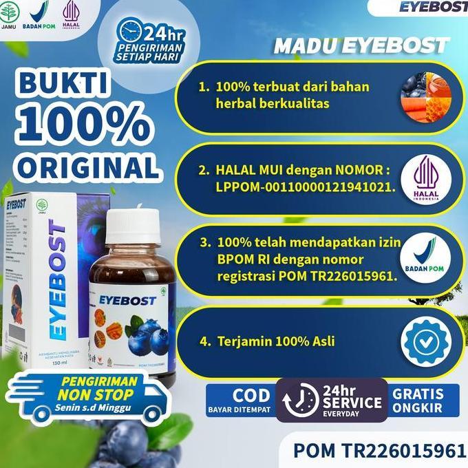 Fit- [Eyebost] Eyebost Madu Herbal Vitamin Mata 130Ml - Dengan Vitamin A Bantu Kesehatan Mata Bebas 