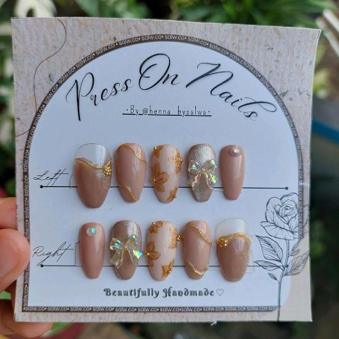 Press on nails/fake nails/kuku palsu wedding/kuku palsu/custom nail art/custom nails/kupal/handmade.