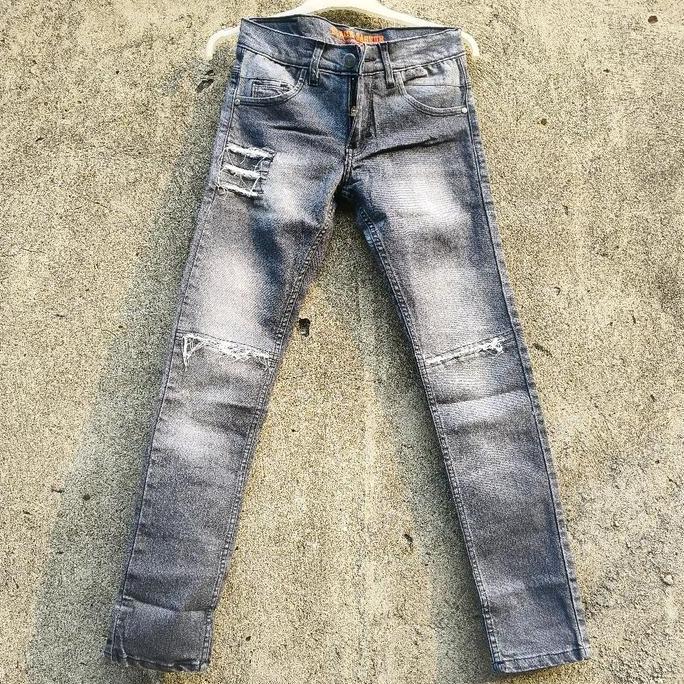 Colzon- Celana Jeans Ripped Hitam Sh Pahalutut Sobek Black Et Fit Nyaman Slim Tebal Celana Gangster