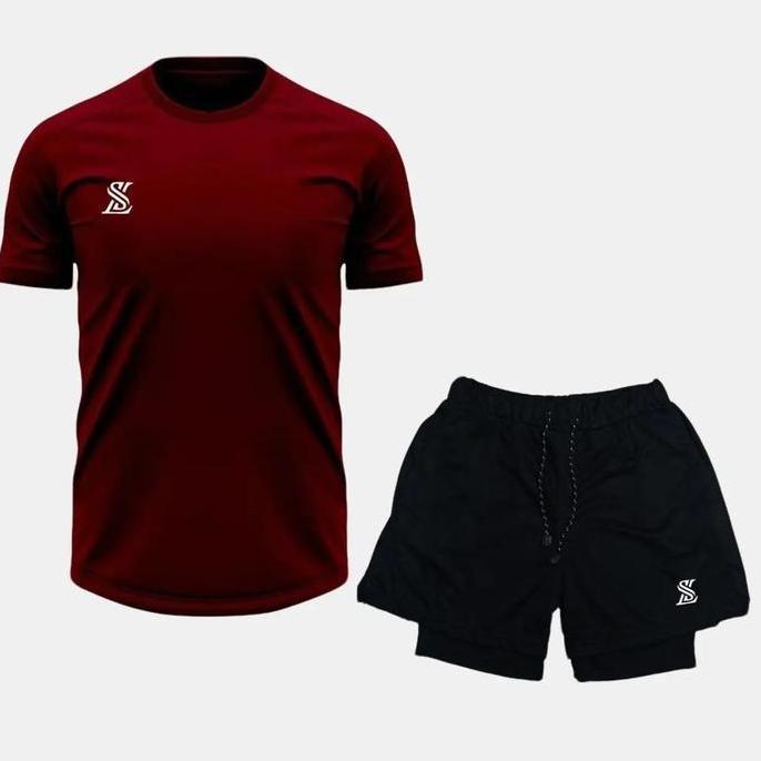 Satu Set Pakaian Jogging Pria Padel Outfits Men Baju Padel Pria Celana Padel Pria AirFit