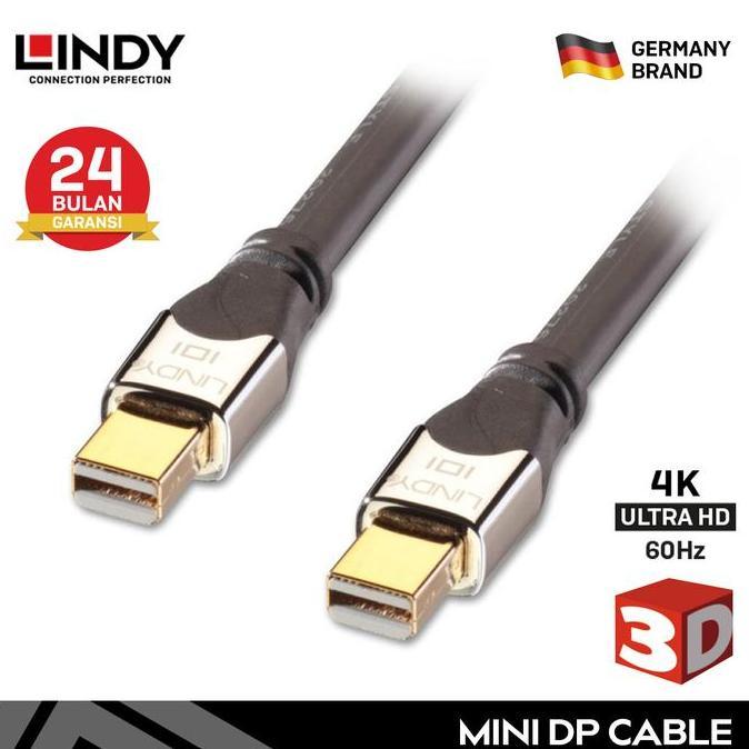 KABEL MINI DISPLAYPORT LINDY 4K UHD DP 1.2 PREMIUM, 2M MURAH