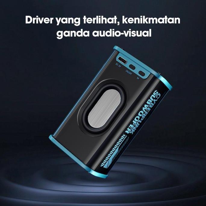 Promo Acome Speaker Bluetooth 5.3 Transparant Portable Super Bass A8 Blue Cod
